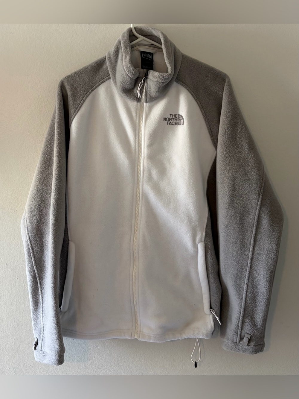 The North Face Khumbu Fleece Gray White Winter Warm Soft Zip Jacket-Womens XL